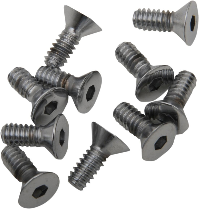 Drag Specialties Countersunk Socket-Head Bolts Silver 10 Pack