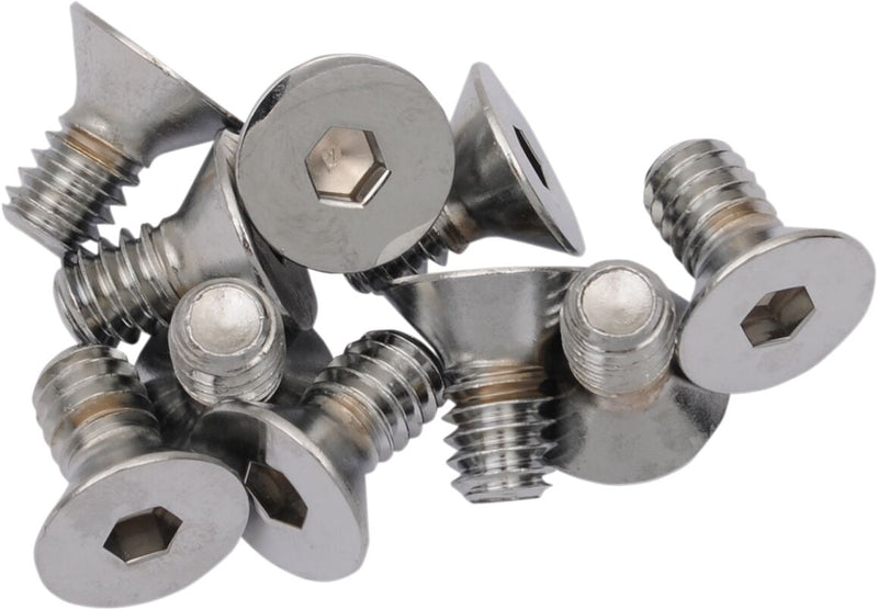 Drag Specialties Countersunk Socket-Head Bolts Silver 10 Pack