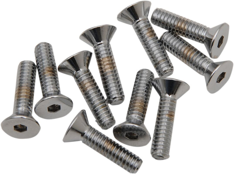 Drag Specialties Countersunk Socket-Head Bolts Silver 10 Pack - MPB367