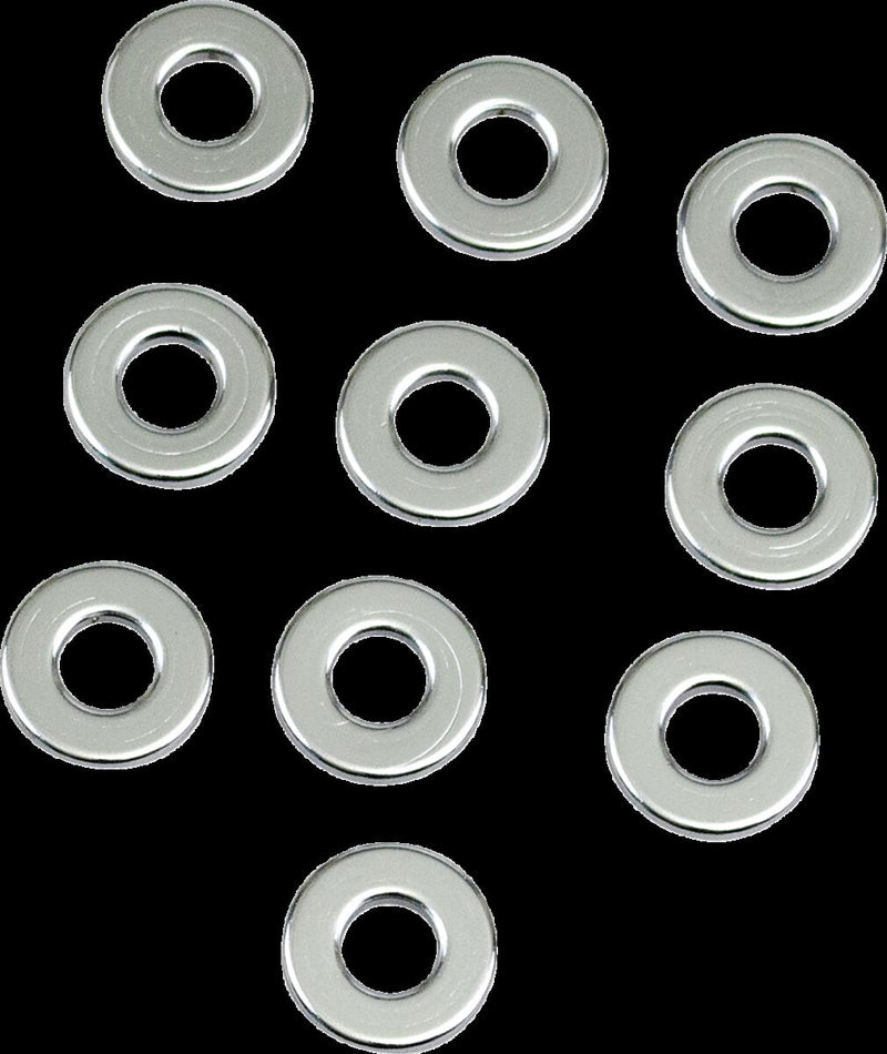 Drag Specialties Specialty Flat Washers Chrome Silver 10 Pack