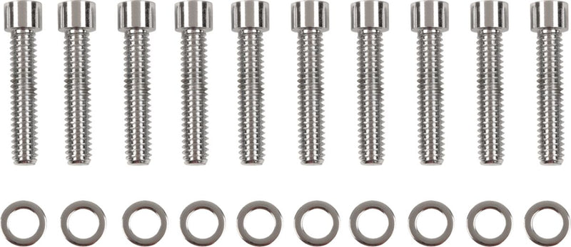 Drag Specialties Cam Cover Bolt Kit Chrome Silver Smooth Socket-Head Steel
