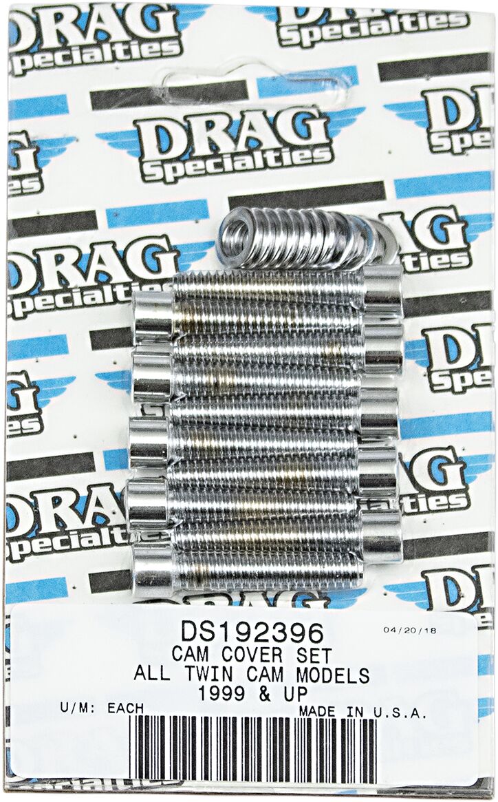 Drag Specialties Cam Cover Bolt Kit Chrome Silver Smooth Socket-Head Steel