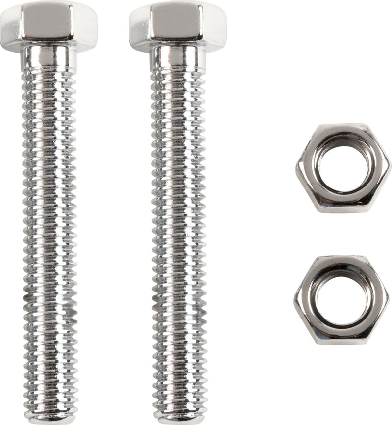 Colony Rear Axle Adjuster Bolts Chrome Silver Steel Pair