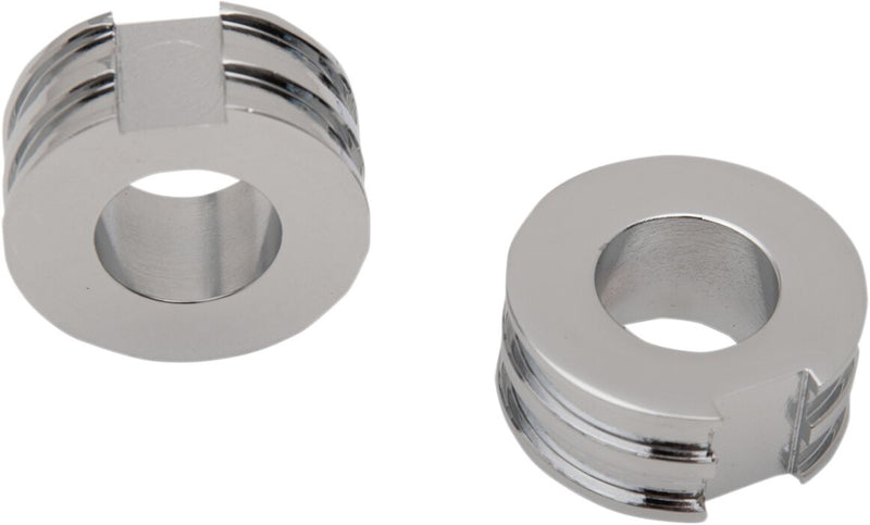 Drag Specialties Chrome Axle Adjuster Spacer Silver Rear Pair
