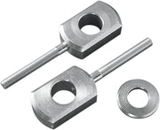 Drag Specialties Rear Axle Block Adjusters Chrome Silver Pair - 15-0912DS-SC2