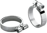 Drag Specialties Super Exhaust Port Clamps Chrome Heavy Duty Steel Pair - 14-0536-SC2