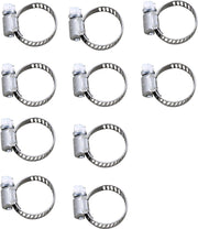 Drag Specialties Stainless Steel Mini-Clamps Silver Hose 10 Pack