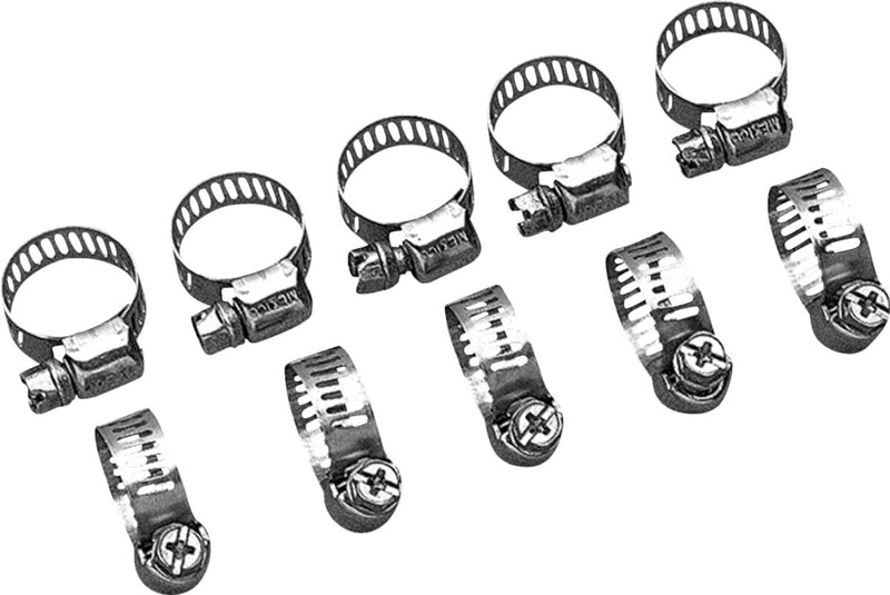 Drag Specialties Stainless Steel Mini-Clamps Silver Hose 10 Pack - 2152