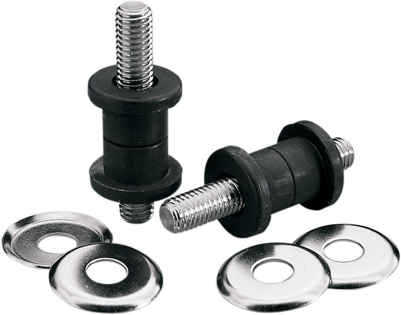 Drag Specialties Handlebar Damper Kit Black Chrome Anti-Vibration Riser Rubber Steel