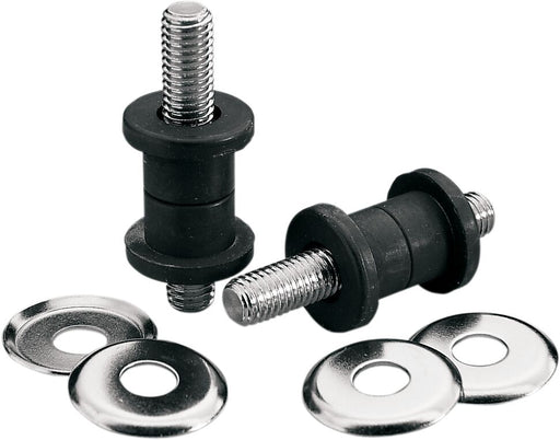 Drag Specialties Handlebar Damper Kit Black Chrome Anti-Vibration Riser Rubber Steel