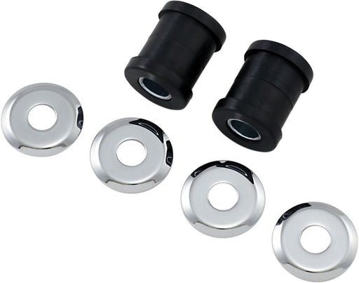 Drag Specialties Handlebar Damper Kit for Early Harley Davidson Models Black Chrome Anti-Vibration Riser Rubber Steel