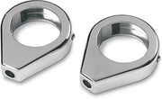 Drag Specialties Turn Signal Fork Clamps Chrome Smooth Front Pair - 12-6049-41BC114