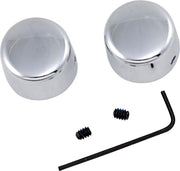 Drag Specialties Chrome Handlebar Riser Bolt Caps Cover Silver Aluminium Pair