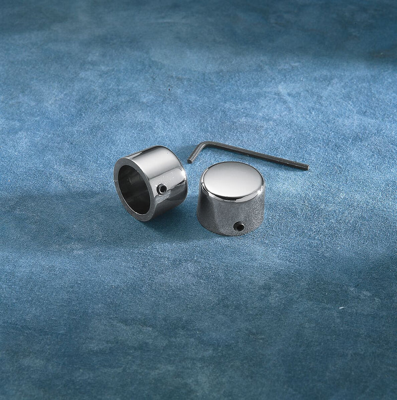 Drag Specialties Chrome Handlebar Riser Bolt Caps Cover Silver Aluminium Pair - 16-0205A-BC101