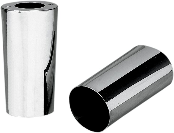 Drag Specialties Fork Slider Covers Smooth Chrome Standard Steel Pair - 74537