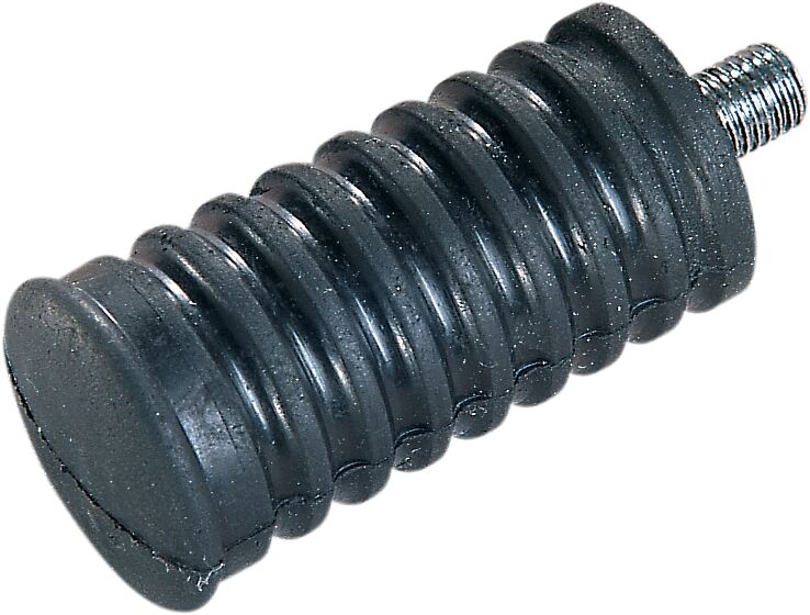 Drag Specialties Rubber Replacement Driver Foot Pegs and Shifter Peg Black Polished Ribbed Zinc-Plated Steel
