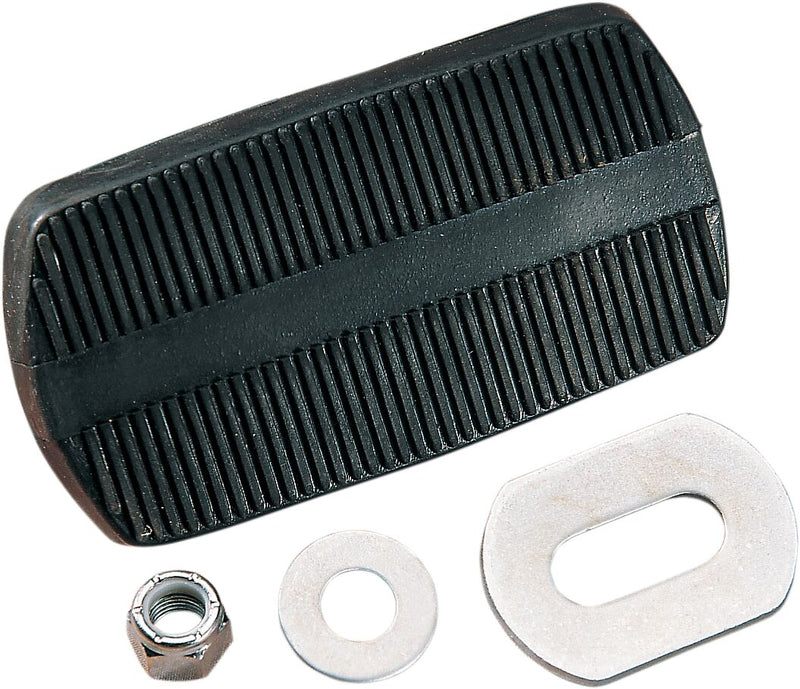 Drag Specialties Brake/Clutch Pedal Pad Assembly Black Chrome Brake Pedal Rubber