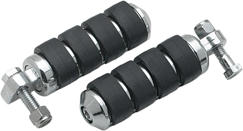 Kuryakyn ISO® Pegs Black Chrome Small Front Left Folding Neoprene Steel Pair