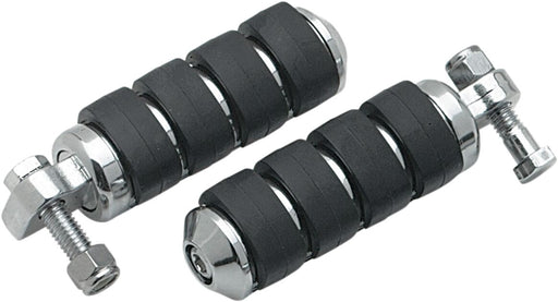 Kuryakyn ISO® Pegs Black Chrome Small Front Left Folding Neoprene Steel Pair