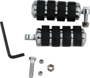 Kuryakyn ISO® Pegs Black Chrome Large Front Left Folding Neoprene Steel Pair