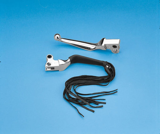 Drag Specialties Fringed Leather Lever Covers for Wide Levers for Various Various Harley-Davidson Motorcycles (See Fitment List)