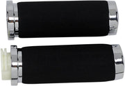 Drag Specialties Sundance® Grips Black Chrome Cable Closed End Foam Neoprene Pair - 351358