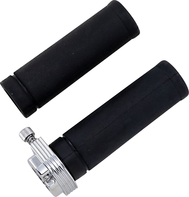 Drag Specialties Throttle Assembly Black Chrome Single Cable Aluminium Plastic Kit Throttle Cable