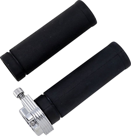 Drag Specialties Throttle Assembly Black Chrome Single Cable Aluminium Plastic Kit Throttle Cable