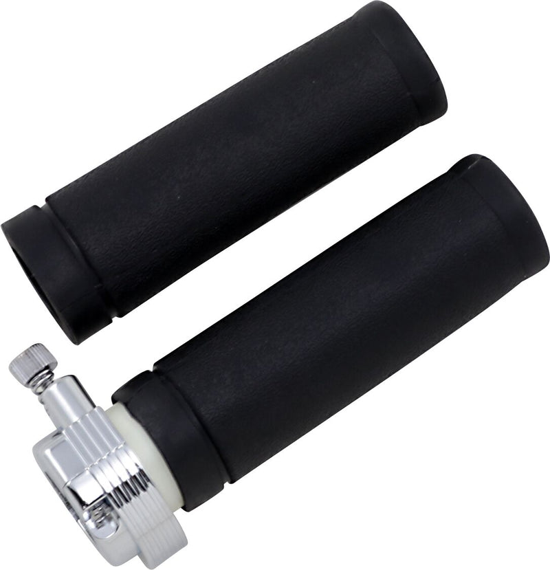 Drag Specialties Throttle Assembly Black Chrome Dual Cable Aluminium Plastic Kit Throttle Cable - 12-0914DA-BC324