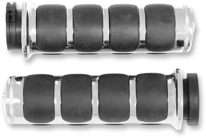 Kuryakyn ISO®-Grips for Harley Black Chrome Aluminium Rubber Pair