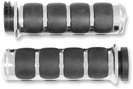 Kuryakyn ISO®-Grips for Harley Black Chrome Aluminium Rubber Pair