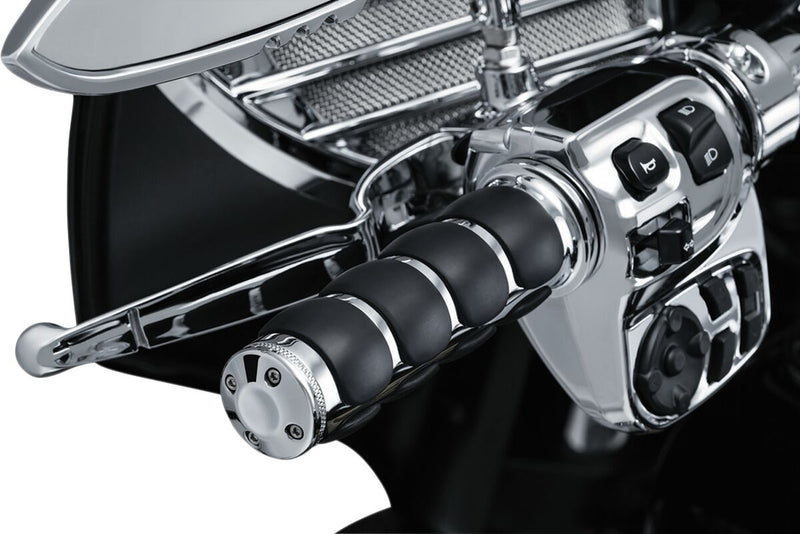 Kuryakyn ISO®-Grips for Harley Black Chrome Aluminium Rubber Pair