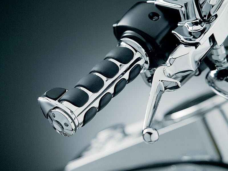 Kuryakyn ISO®-Grips for Harley Black Chrome Aluminium Rubber Pair