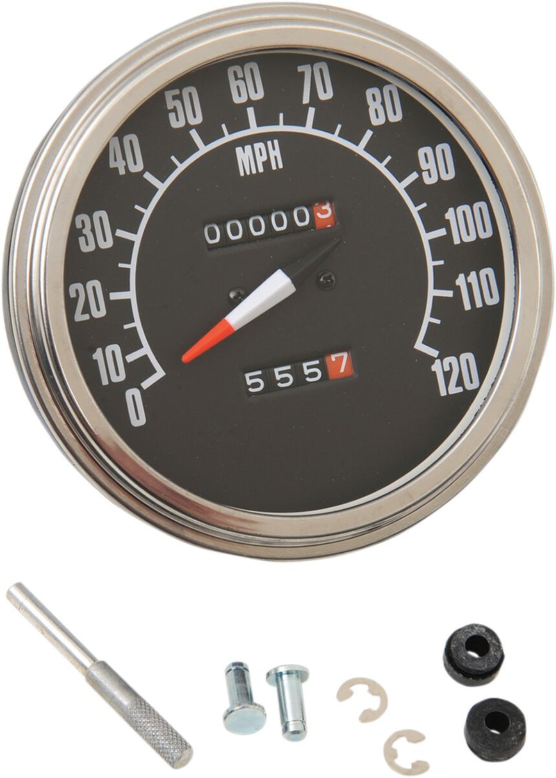 Drag Specialties 1:1 Speedometer 68-84 Face MPH for 1971-1972,1980-1983 Harley-Davidson FXR and 1962-1980 Harley-Davidson Touring Motorcycles