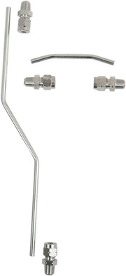 Drag Specialties Chrome Rocker Oil Lines Silver Steel Set
