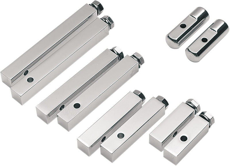 Drag Specialties 5/8" Square Foot Peg Mounting Blocks Chrome Silver 16 mm (5/8") Aluminium Pair
