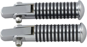 Drag Specialties Stud Mount Foot Pegs Sundance® Black Chrome Silver Studded Folding Steel Pair - 362019-BC309
