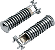 Drag Specialties Sundance® Foot Pegs Black Chrome Silver Female O-Ring 16 mm (5/8") Neoprene Steel Pair