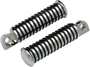Drag Specialties Sundance® Foot Pegs Black Chrome Silver Male O-Ring Small Neoprene Steel Pair