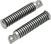 Drag Specialties Sundance® Foot Pegs Black Chrome Silver Male O-Ring 130 mm (5") Neoprene Steel Pair