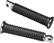 Drag Specialties Rubber Vibration-Absorbing Passenger Foot Pegs Black Chrome Extended Small Pair