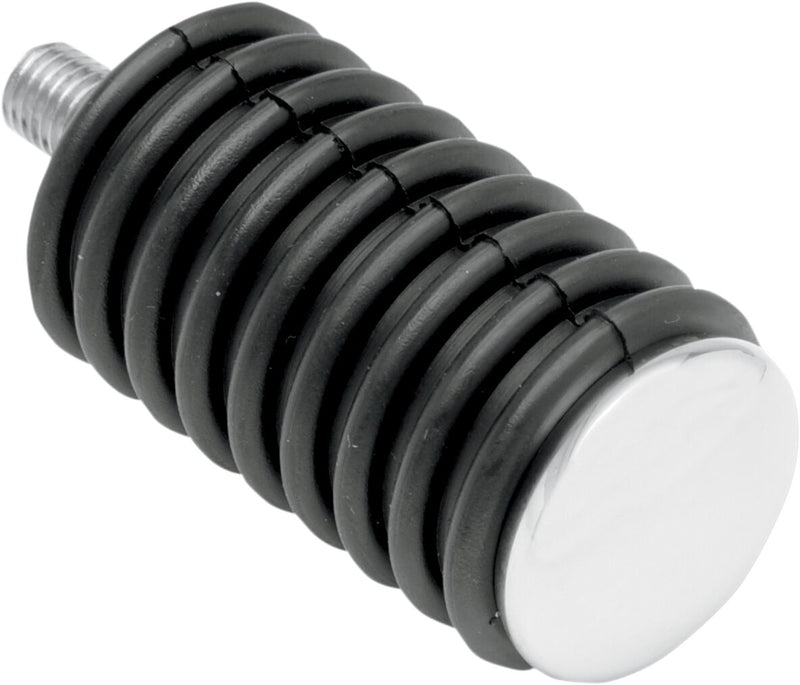 Drag Specialties Chrome Foot Pegs with Rubber Sleeves Shift Peg Black Rubber Sleeved Short Steel