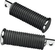 Drag Specialties Rubber Vibration-Absorbing Passenger Foot Pegs Black Chrome Standard Small Pair - 19135