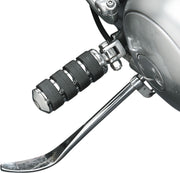 Drag Specialties Soft-Ride Foot Pegs Black Chrome Silver Male Large Billet Aluminium Neoprene Pair - 361052-BC310