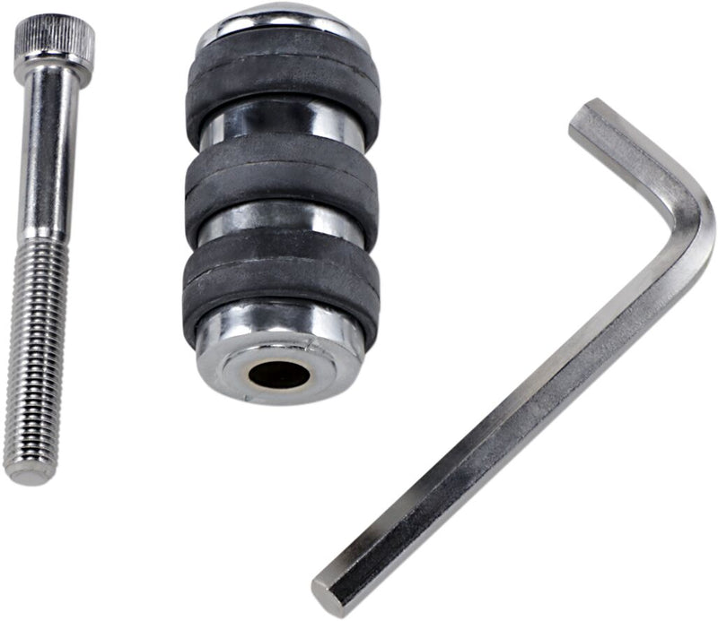 Drag Specialties Soft-Ride Shifter Peg Shift Peg Black Chrome Silver Standard Billet Aluminium Rubber - 361049