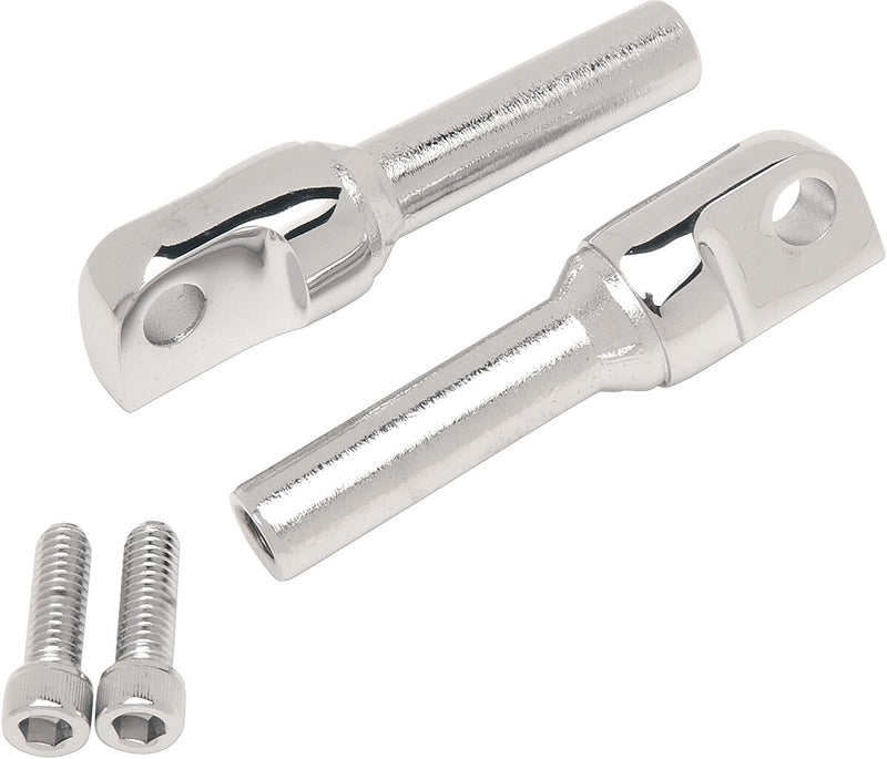 Drag Specialties Chrome Adjustable Designer Peg Mounts Polished Silver Foot Peg Pair