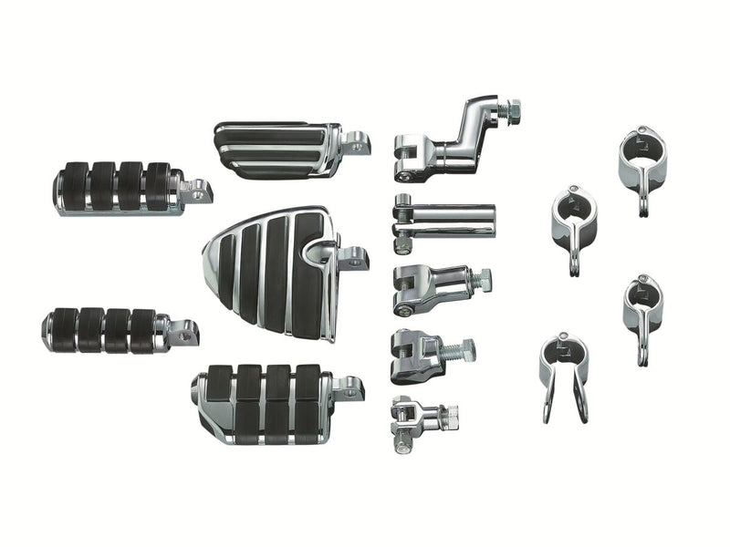 Kuryakyn Pilot Pegs Pilot™ Black Chrome Front Left Folding Rubber Pair