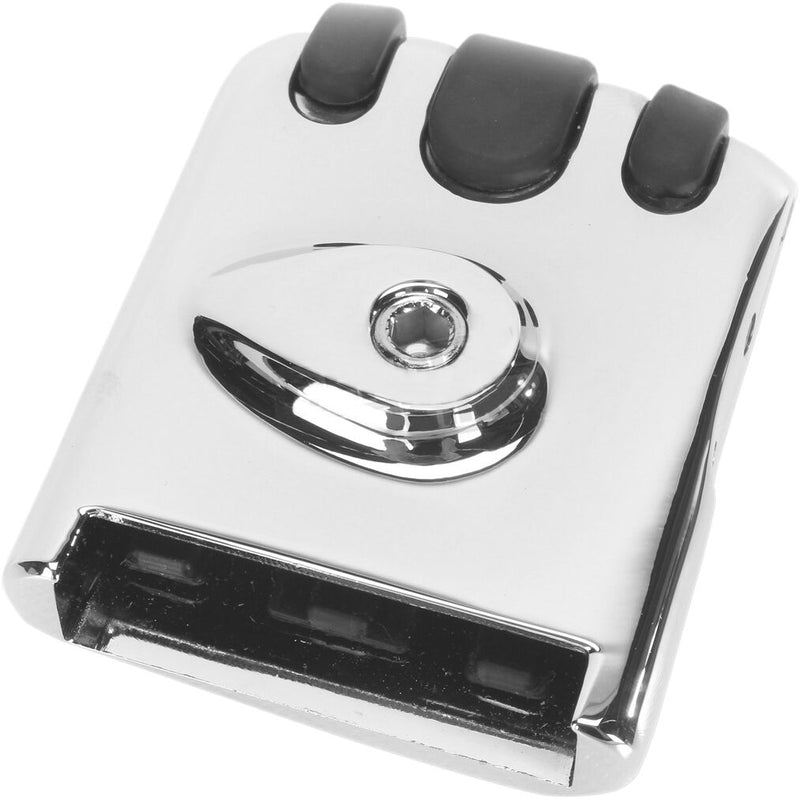 Kuryakyn Pilot™ Brake Pedal Black Chrome Fixed Metal Rubber Each