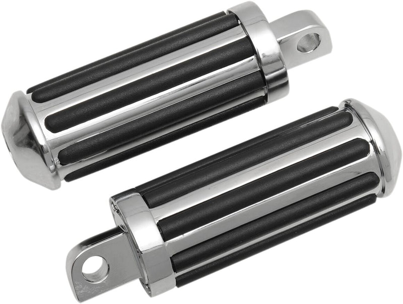 Drag Specialties "Rail" Foot and Shifter Pegs Foot Peg Black Chrome Silver Aluminium Carbon-Steel Pair
