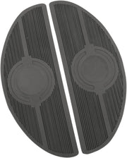 Drag Specialties Floorboards For FL and FLST-Panhead Pad Black Chrome Half-Moon Rubber Pair